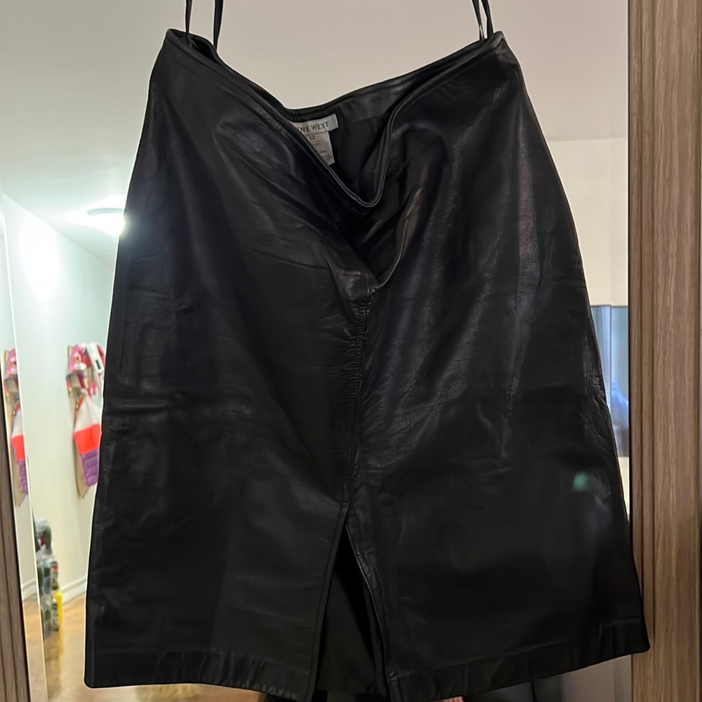 Vintage Black Leather Skirt